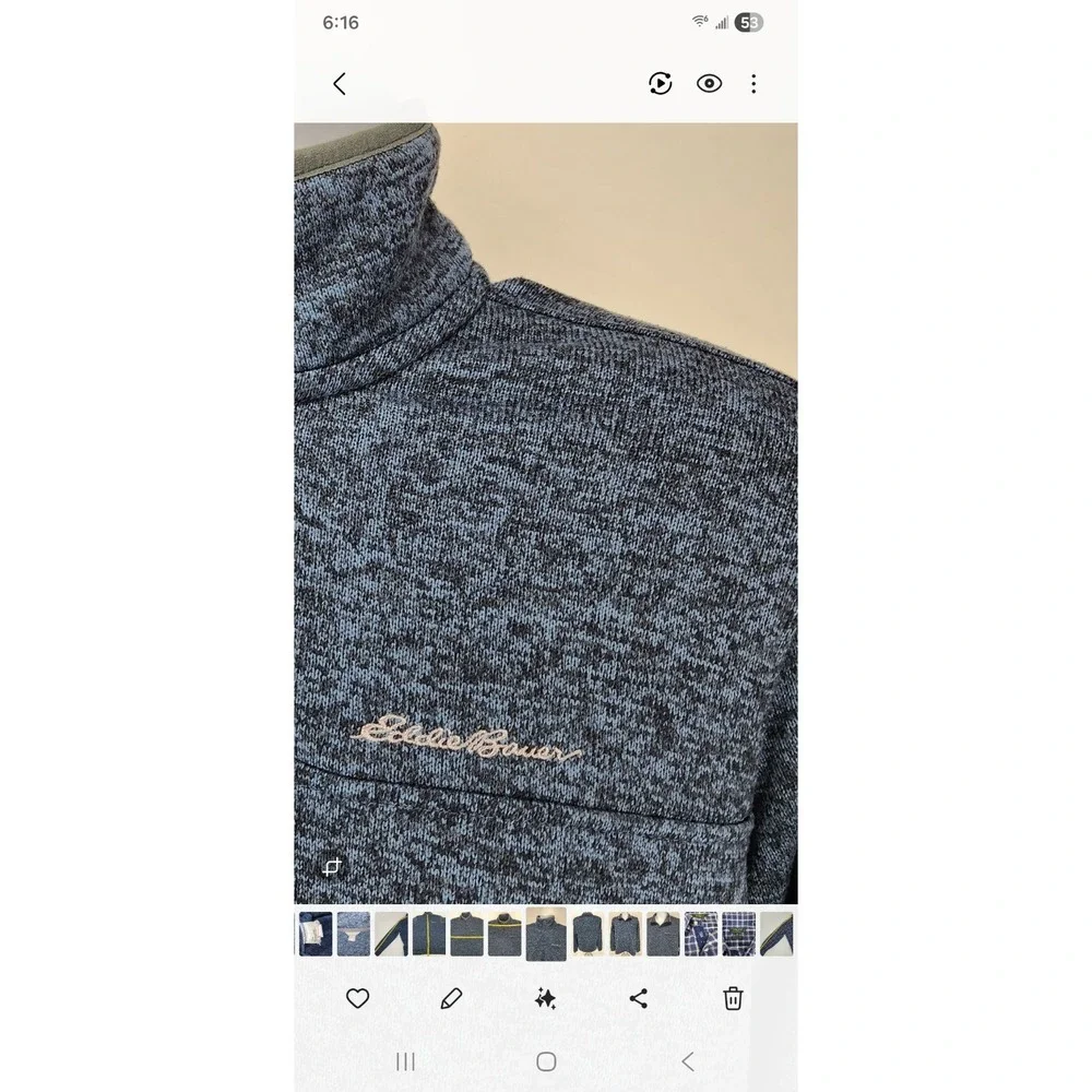 Eddie Bauer Fleece Lined‎ Mid-Weight Pullover Sweatshirt Men's Size L